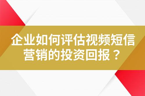 企業(yè)如何評(píng)估視頻短信營(yíng)銷的投資回報(bào)？