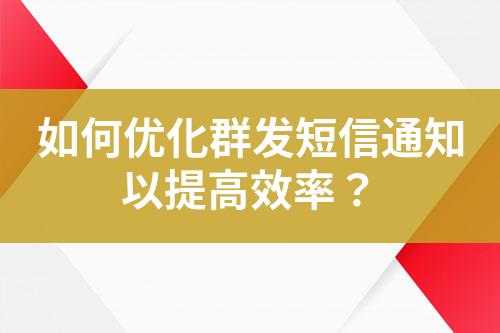 如何優(yōu)化群發(fā)短信通知以提高效率？