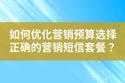 如何優(yōu)化營銷預(yù)算選擇正確的營銷短信套餐？