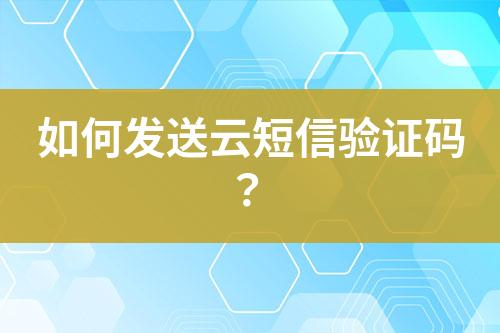 如何發(fā)送云短信驗(yàn)證碼？