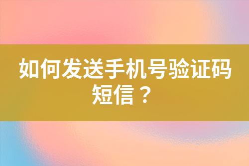 如何發(fā)送手機(jī)號(hào)驗(yàn)證碼短信？