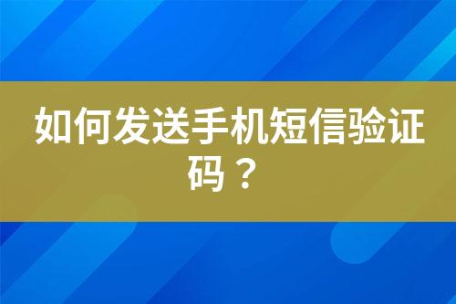 如何發(fā)送手機短信驗證碼？