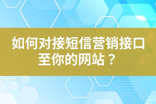 如何對(duì)接短信營(yíng)銷接口至你的網(wǎng)站？