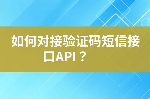 如何對接驗證碼短信接口API？