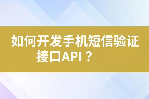 如何開發(fā)手機短信驗證接口API？