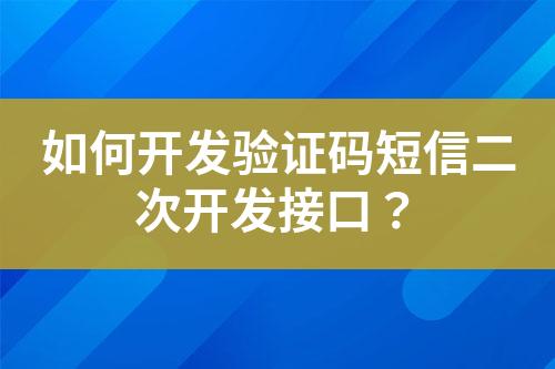 如何開發(fā)驗(yàn)證碼短信二次開發(fā)接口？