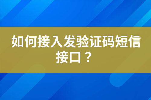 如何接入發(fā)驗(yàn)證碼短信接口？