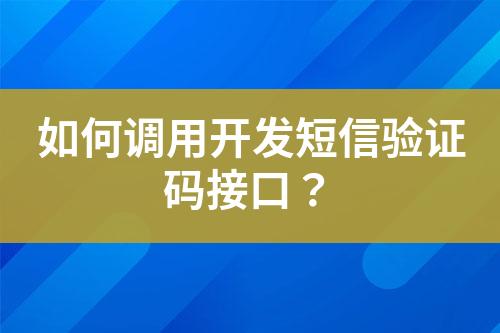 如何調(diào)用開發(fā)短信驗(yàn)證碼接口？