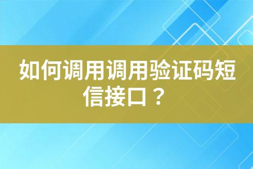 如何調(diào)用調(diào)用驗(yàn)證碼短信接口？