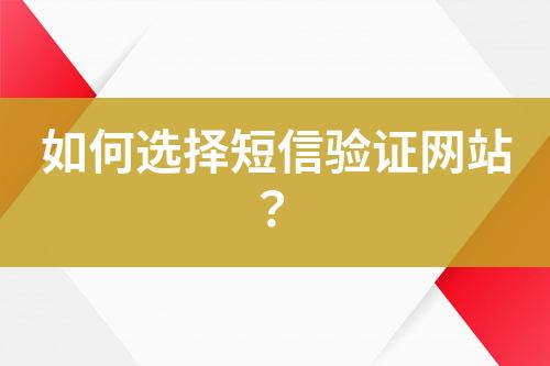 如何選擇短信驗(yàn)證網(wǎng)站？