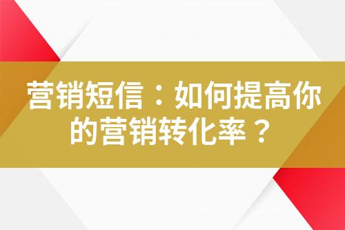 營(yíng)銷短信：如何提高你的營(yíng)銷轉(zhuǎn)化率？