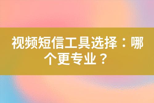 視頻短信工具選擇：哪個更專業(yè)？