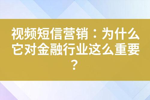 視頻短信營銷：為什么它對金融行業(yè)這么重要？