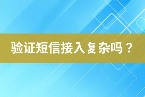 驗證短信接入復雜嗎？